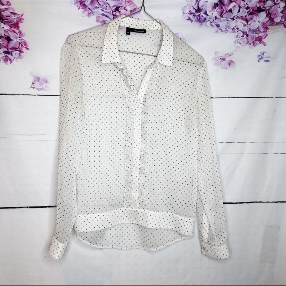 The Kooples White Polka Dot Button Up